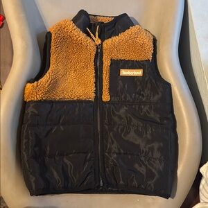 Timberland Black and Brown Fleece-Lined Vest, 18 month